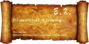 Blumenthal Kisanna névjegykártya